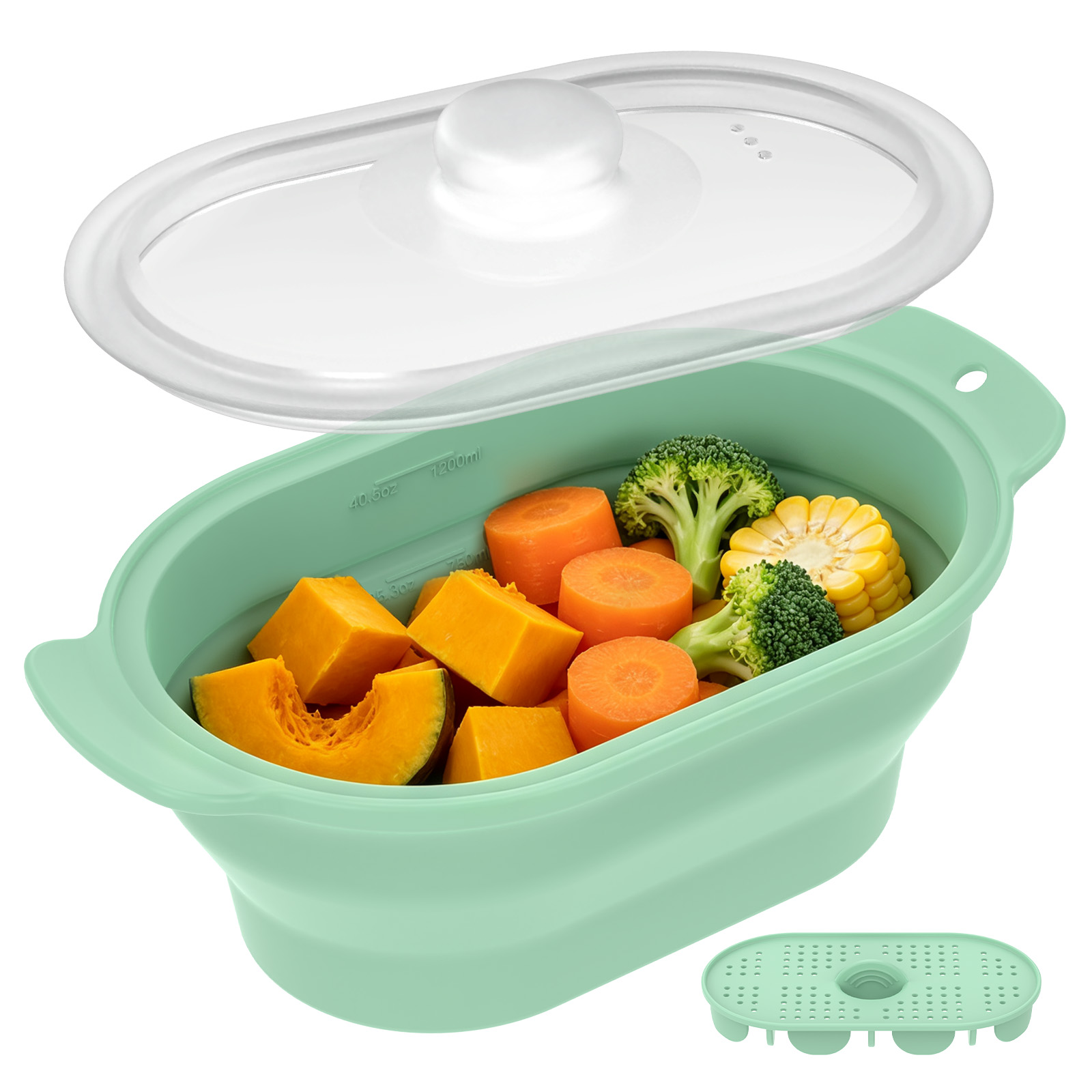 Meal Prep Frozen Vegetables - Vaporera de Silicona para Microondas con