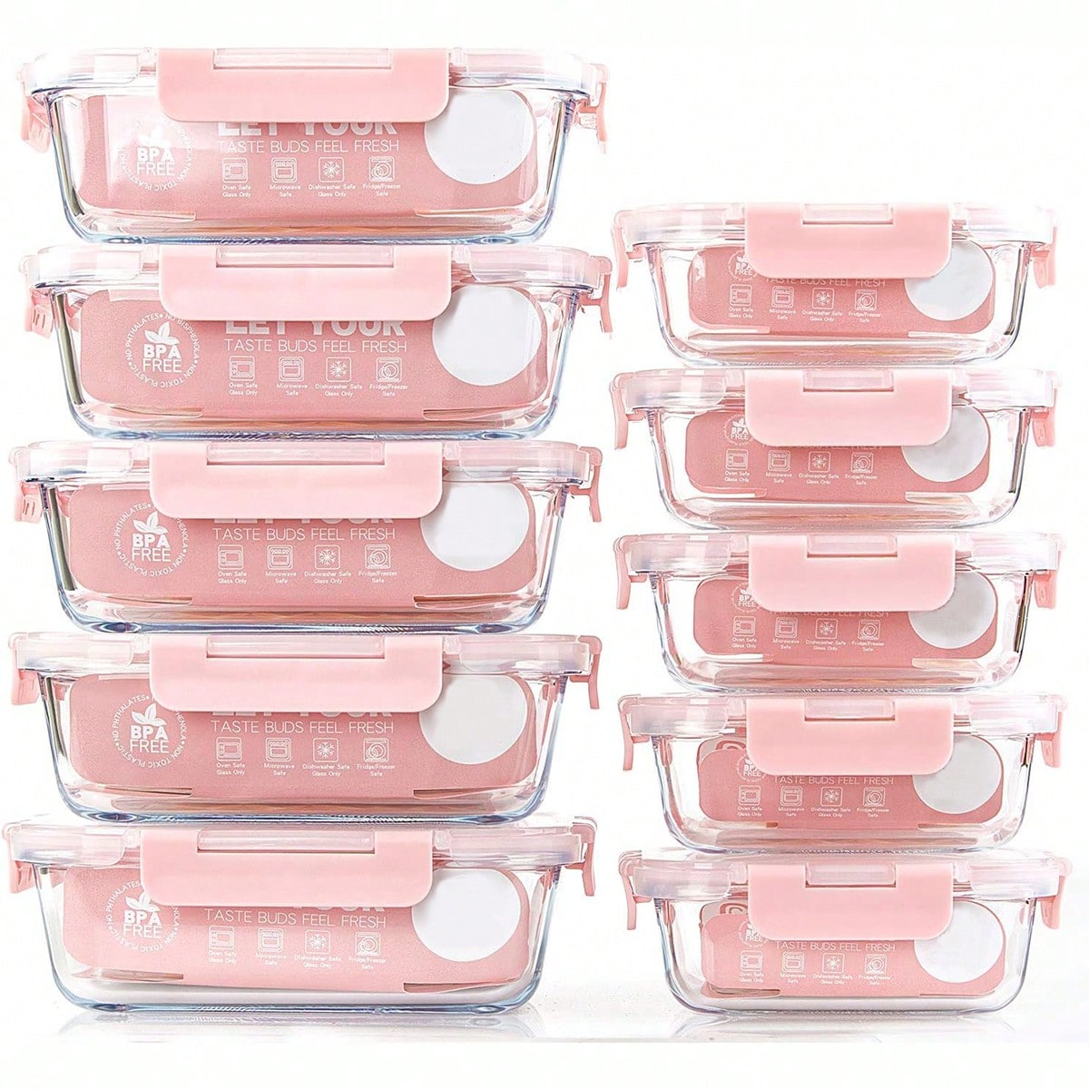 Meal Prep List - Paquete de 10 recipientes de vidrio