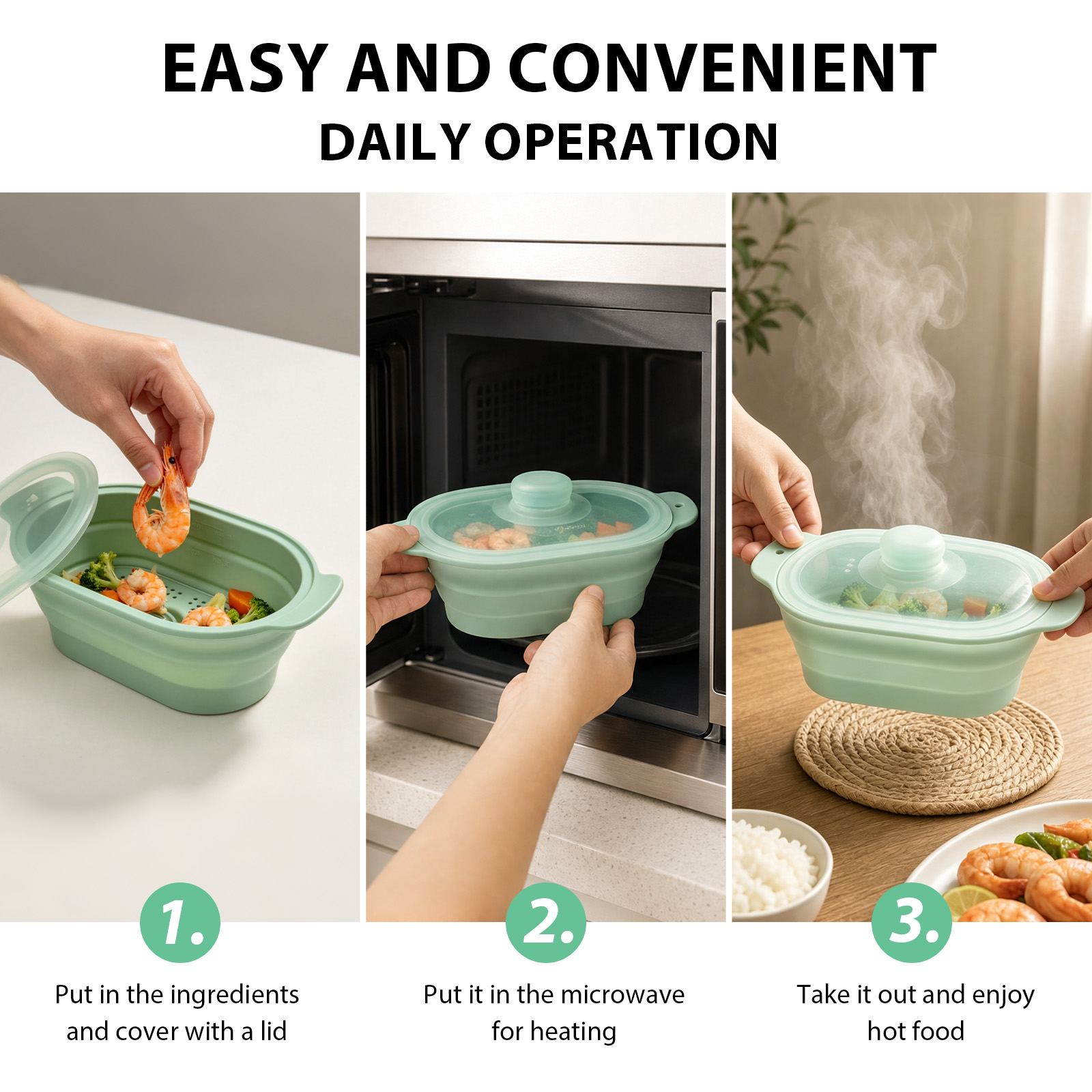 Vaporera de Silicona para Micr - Meal Prep Frozen Vegetables reseña y precio