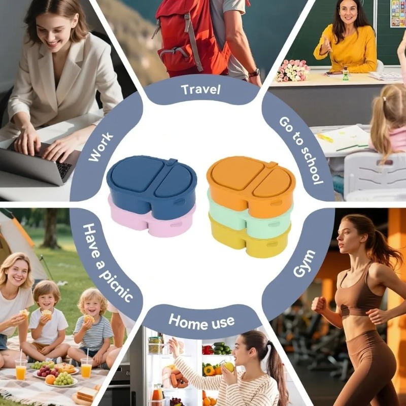 Lonchera de Silicona de Grado  - Meal Prep Oatmeal reseña y precio
